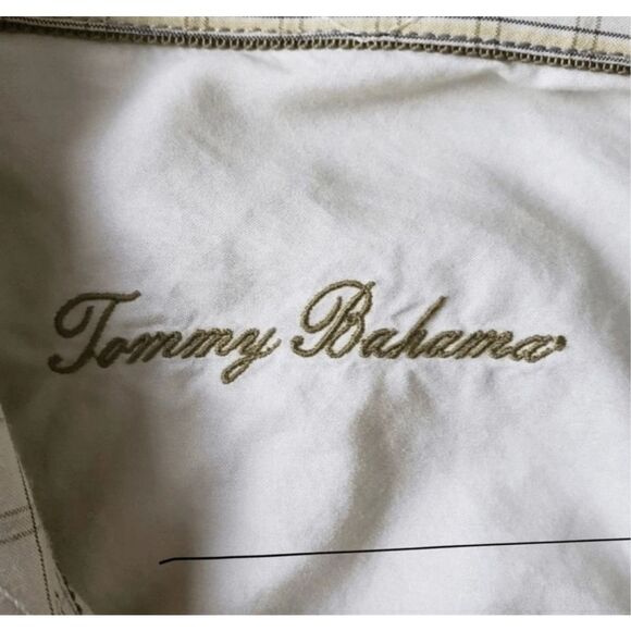 Tommy Bahama Men Green Ombre Geometric Silk Cotton Long Sleeve Button Shirt M - Picture 9 of 12